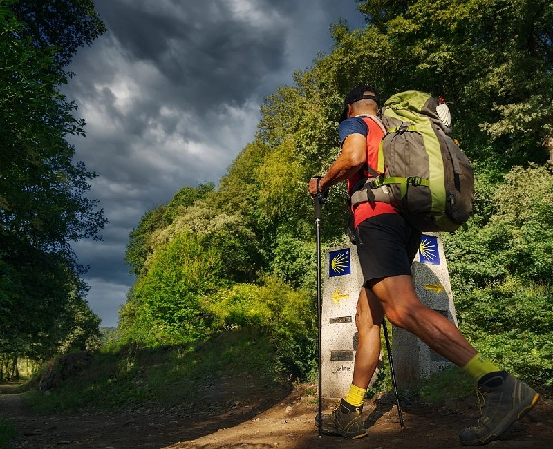 Pilgrim on the Camino de Santiago